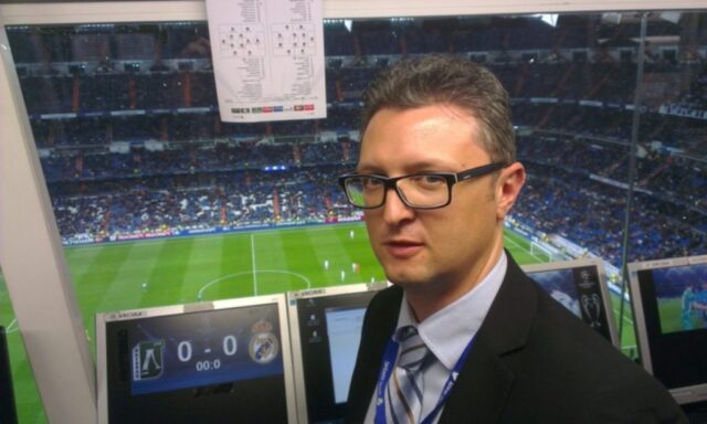 Ejerciendo de speaker b´´ulgaro durante el partido de Champions League (2014) - Real Madrid - Ludogorets Ejerciendo de speaker b´´ulgaro durante el partido de Champions League (2014) - Real Madrid - Ludogorets