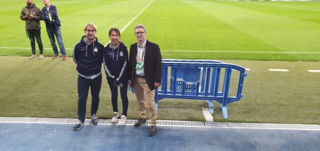 Con el equipo de Espanyol David y Lee