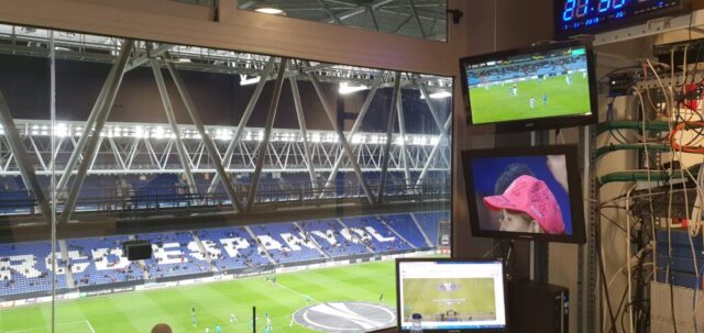 La cabina del estadio