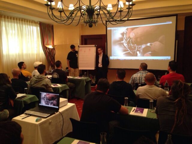 Durante el Seminario de Tatuajes Interpretación consecutiva 2014 - Bullet BG